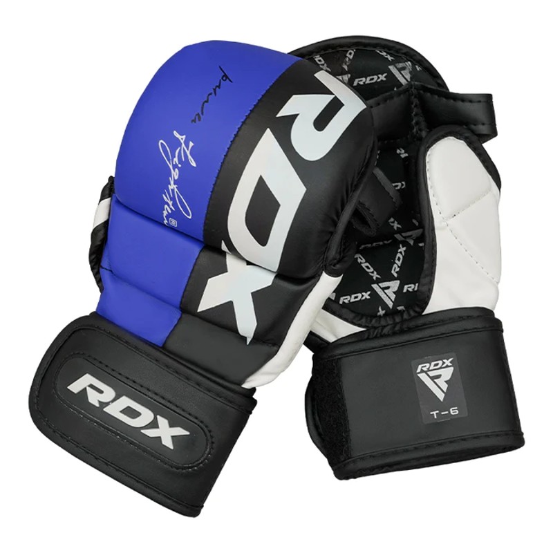 RDX Sports T6 7oz Open-Palm MMA Sparring Gloves (Blue)